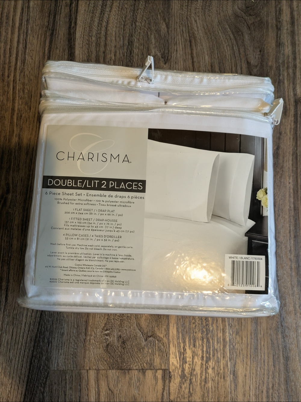 **New** Charisma White Double 6-Piece Sheet Set